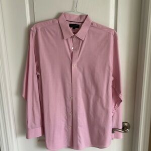 Banana Republic L long sleeve dress shirt, pink with dark pink window pane.
